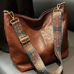 حقيبة كتف بحزام فاخر للتسوق والسفر